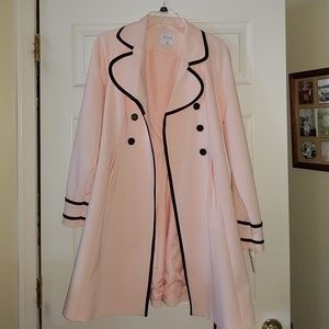 NEVER WORN Pink pea coat with black detail